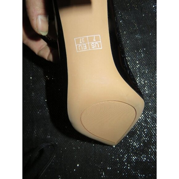 Ambelight Classic Black Patent Vegan Leather career pumps size 7 - Picture 9 of 12